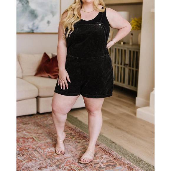 NEW WHITE BIRCH on a journey shortalls in black - Picture 2 of 5